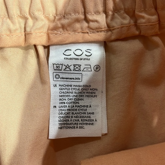 Cos Wide Barrel Leg High Waisted Trousers in Peach Sz 10 - Picture 7 of 7